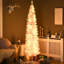 Grand sapin de Noël rose de 7 pi avec branches ignifuges, 200 lumières DEL blanc chaud et base à basse consommation artificielle à installation rapide, 499 pointes