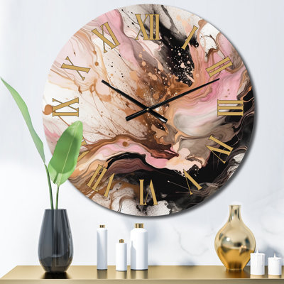 Horloge murale rose