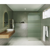 Aurora 34 in. x 78 in. Fully Frameless Fluted Radius Single Fixed Shower Panel