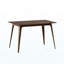 Ensemble de salle à manger 5 pièces de style Mid-Century moderne, structure en bois d'hévéa, une table et 4 chaises rembourrées, noyer et menthe
