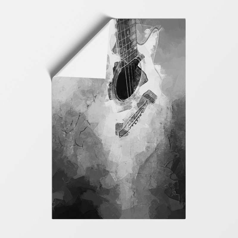 Cracked Acoustic Guitar - Frameless Print, 42 cm H x 29.7 cm W