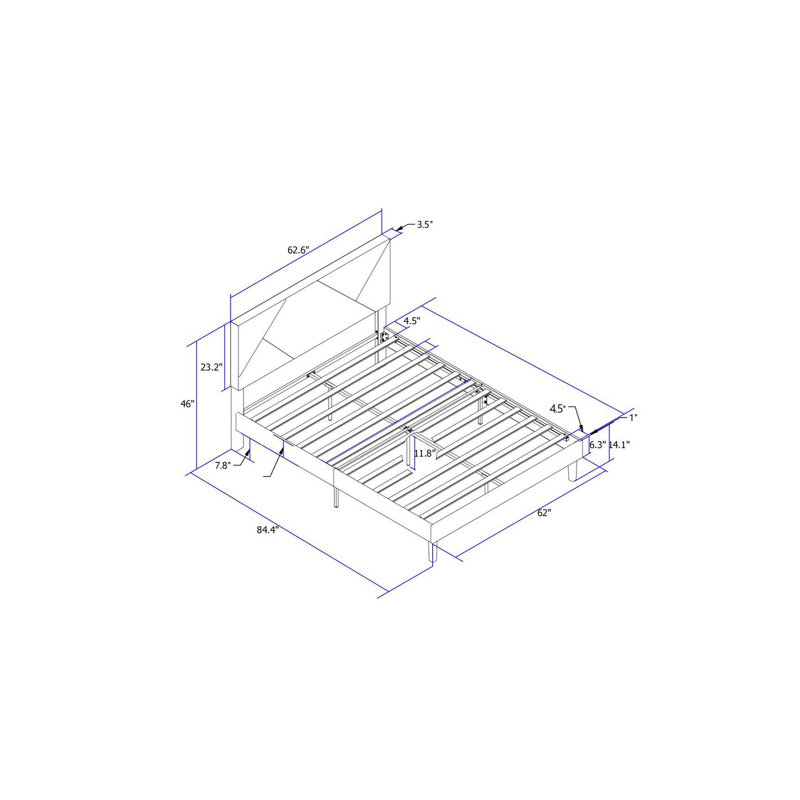 Queen Size Upholstered Platform Bed