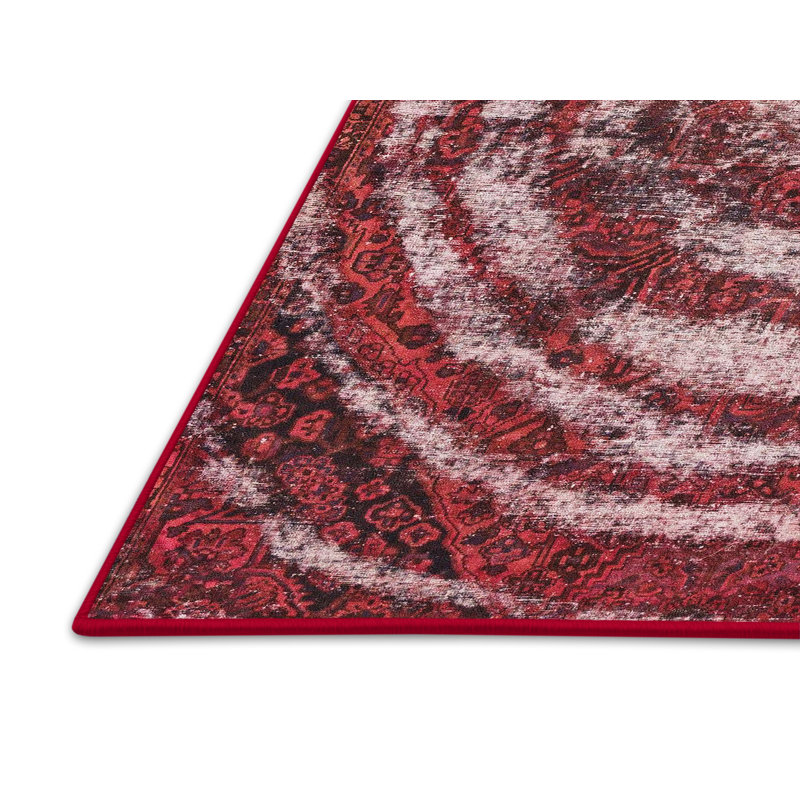 Tapis rouge en laine Power Loom, Rectangle 8 pi x 12 pi