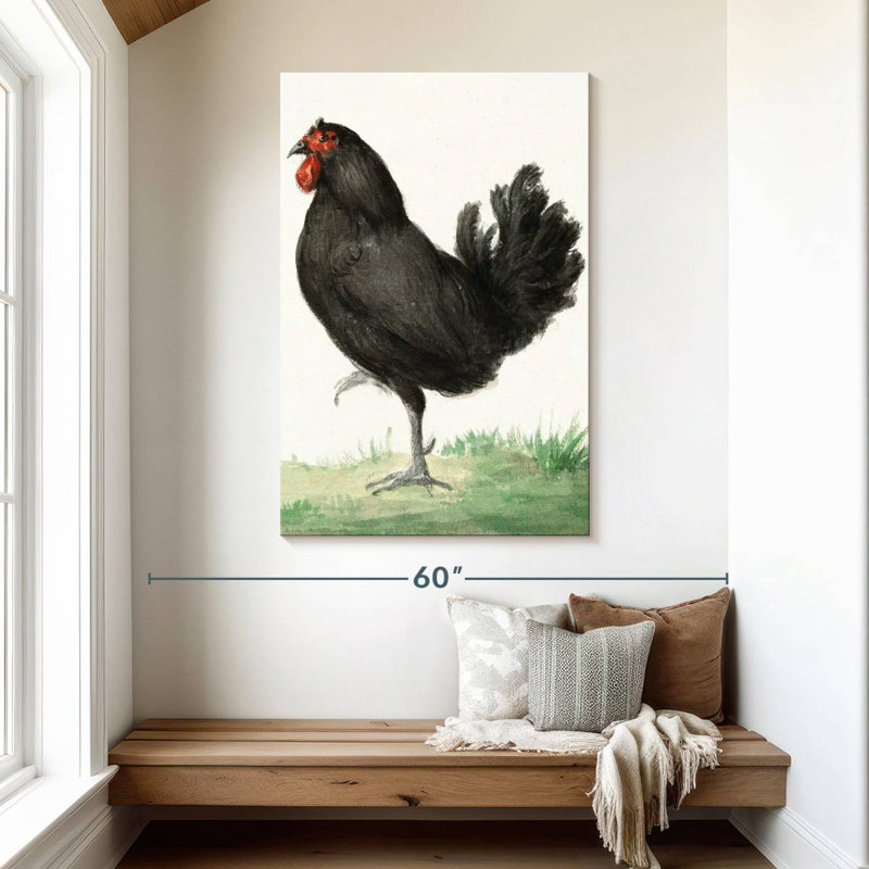 Brampt Standing Black Chicken, 48" H x 32" W