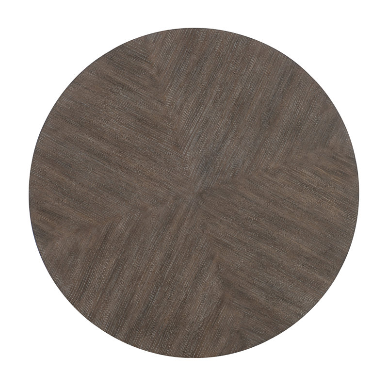 Contemporary Round Brown Wood Counter Height Dining Table