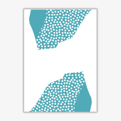 Teal Abstract Mountain Polka - Print