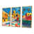 Toile avec cadre flottant or