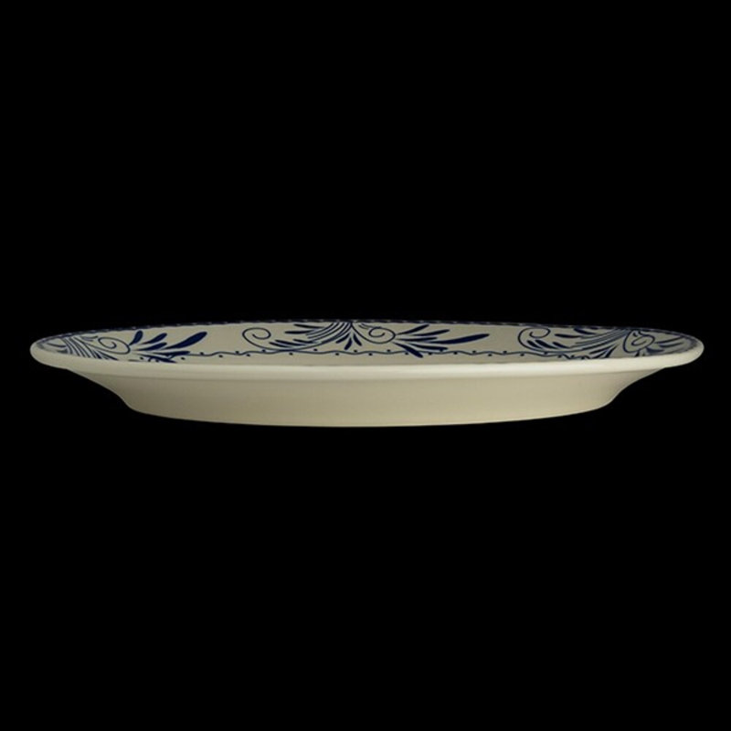 Plateau ovale à bord roulé bleu mexicain, H 11,38 po x L 15,63 po x l 11,4 po