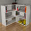 Amandine Modern Freestanding Corner and Wall-Mounted Bookcase with 3-Tier Display Shelves-32342468