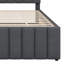 Lit plateforme tapissier avec lit gigogne simple et 3 tiroirs, tissu en lin