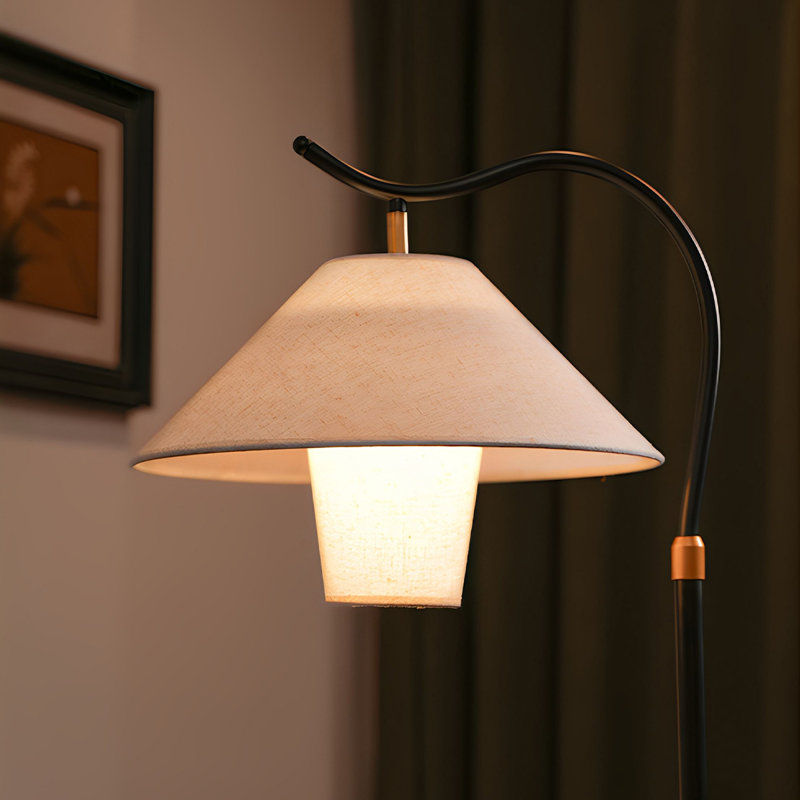 Black Solid Wood + Iron Free form Floor Lamps