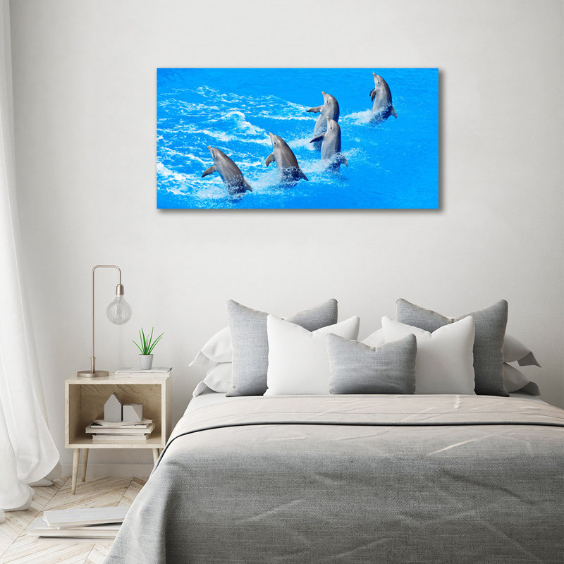 Dolphins - Print, Wrapped Canvas, 70cm H x 140cm W x 2cm D