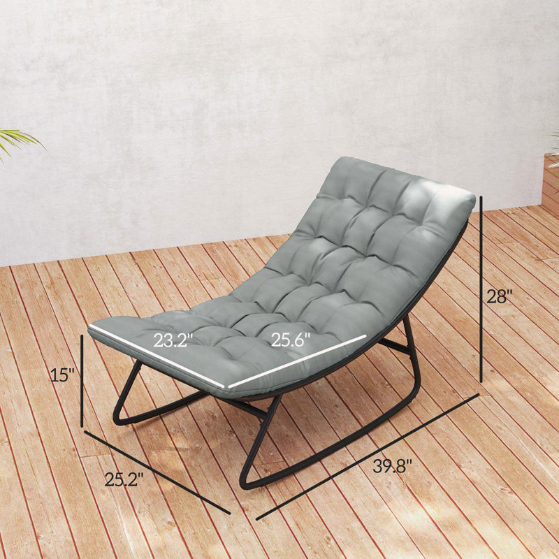 Ensemble de 2 chaises berçantes en acier avec dossier ergonomique incurvé