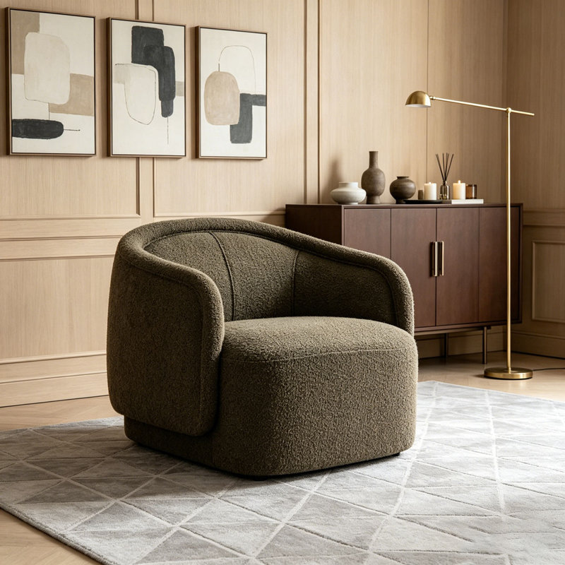 Fauteuil d'appoint incurvé, Vert