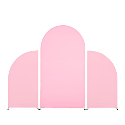 Set Of 3 Double Sided Fabric Wedding Arch Cover, 5Ft+7.2Ft+5Ft,