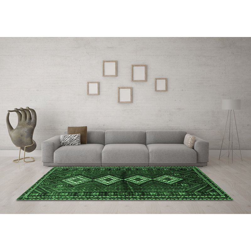 Washable Oriental Indoor Rug, Round 5'