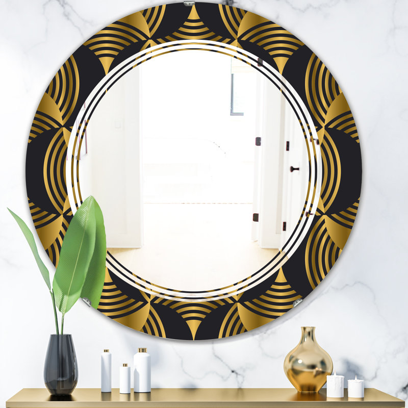 Miroir mural Triple C, H 31,5 po x l po, Triple C motif art déco moderne 