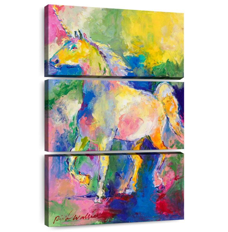 Peinture de licorne, H 50 po x l 32 po