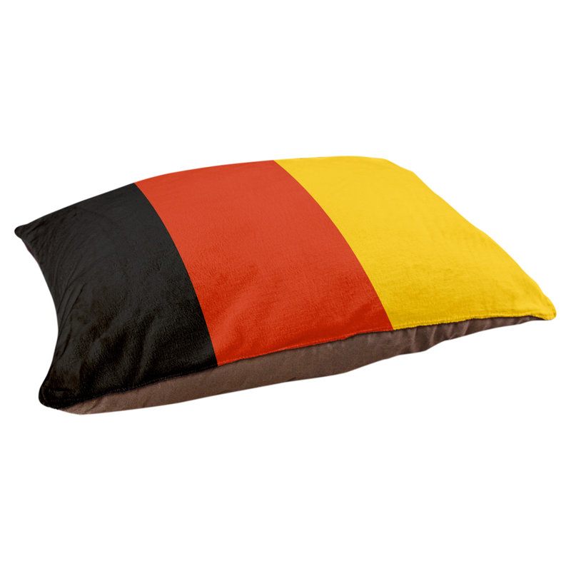 Coussin pour chien hockey Las Vegas, Grand (l 50 po x P 40 po x H 17 po), Noir / rouge / jaune