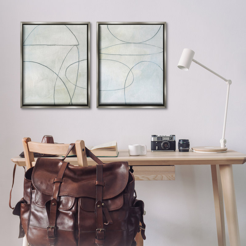 «Simple Abstract Abstract Shapes», ensemble de 2 toiles flottantes encadrées par Victoria Barnes, H 31 po x l 25 po