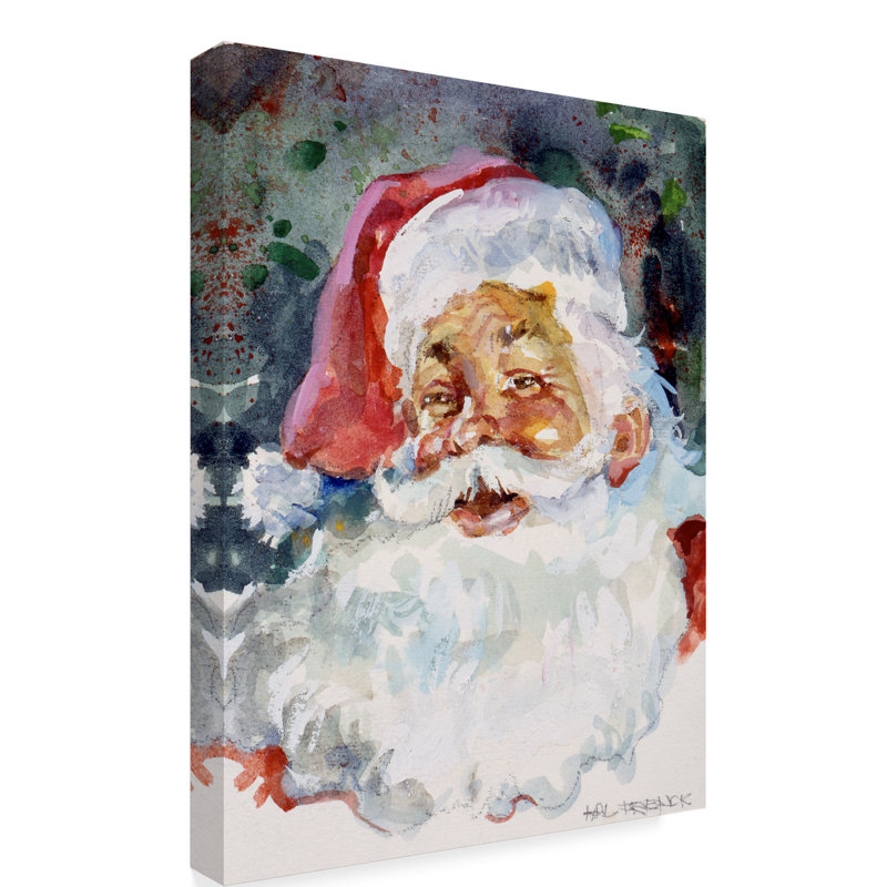 Hal Frenck Multicolor Santa Face Canvas Art for Kids
