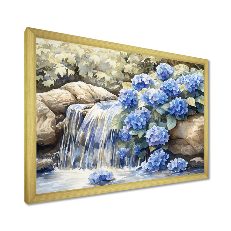 Inanna - Floral Wall Art, Reproduction encadrée d'une seule photo, H 24 po x l 32 po, Doré