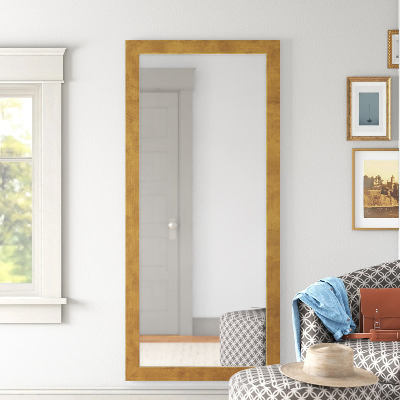 Miroir pleine longueur Lunado, H 65,5 po x l 30,5 po x P 0,75 po, Or
