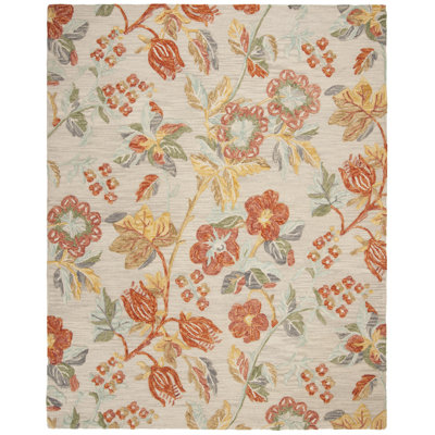 Emrick Hand Tufted Wool Floral Rug