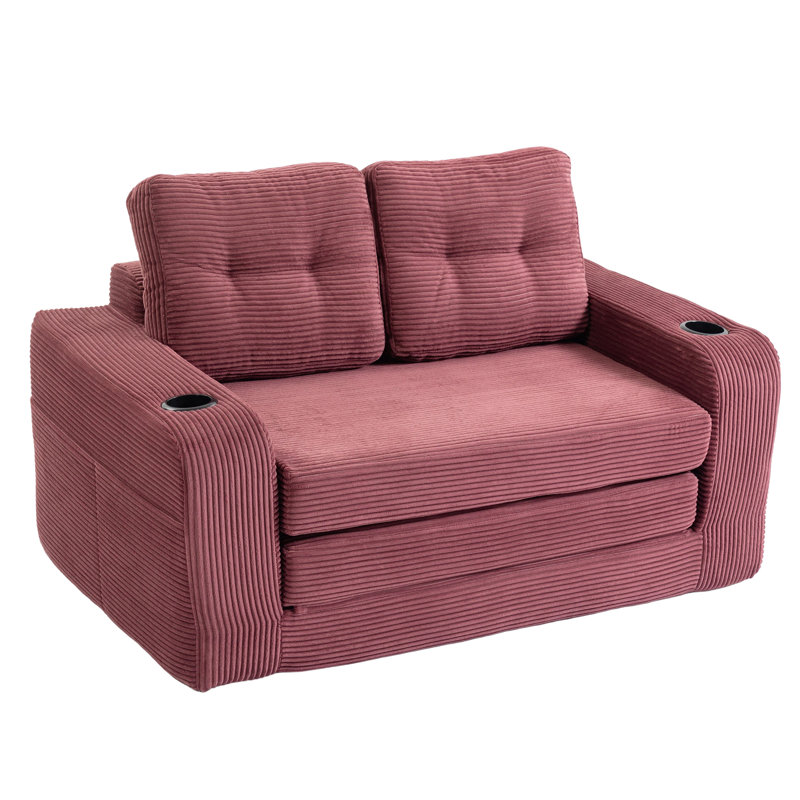 Canapé-lit convertible 2-en-1 avec mousse à mémoire de forme haute densité, conception de canapé de plancher dépliable pour le salon, la chambre à coucher ou le salon.