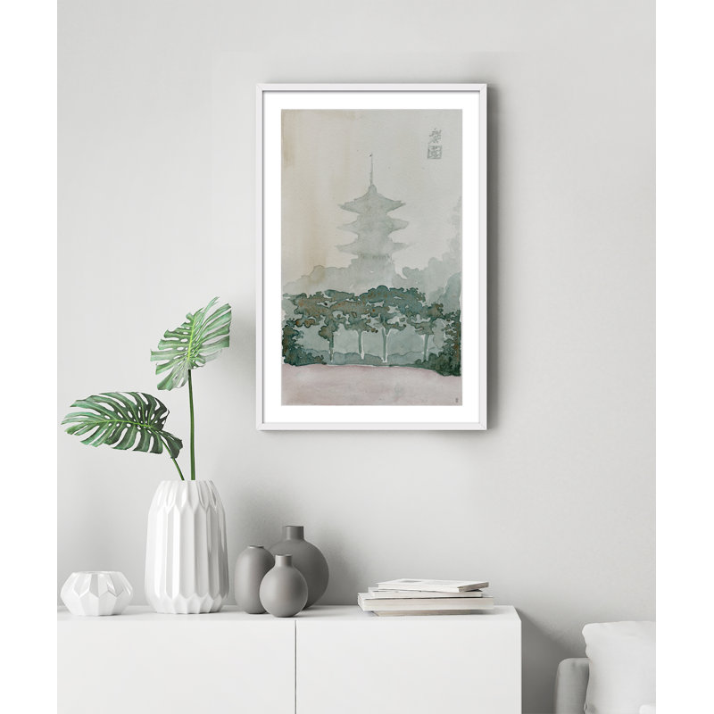 Nipon Pagoda III by César Ortiz Echagüe - Single Picture Frame Painting, 90cm H x 60cm W x 3cm D