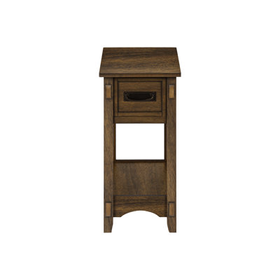 Accent Table With 2 Tier Construction, Brown Veneer, Organizing Space, 22.08 In. L X 11.41 W 23.89 H, Walnut, Transitional Side Table, Tier, Practical