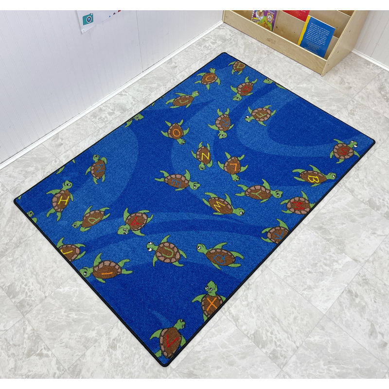A-B-Sea Turtles Childrens Rug, Rectangle 4' x 6'