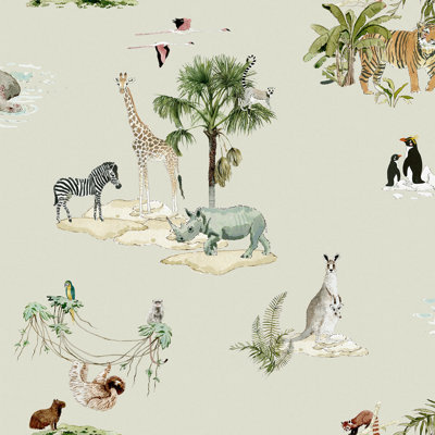 Sophie Allport Animals of the World Misty Wallpaper