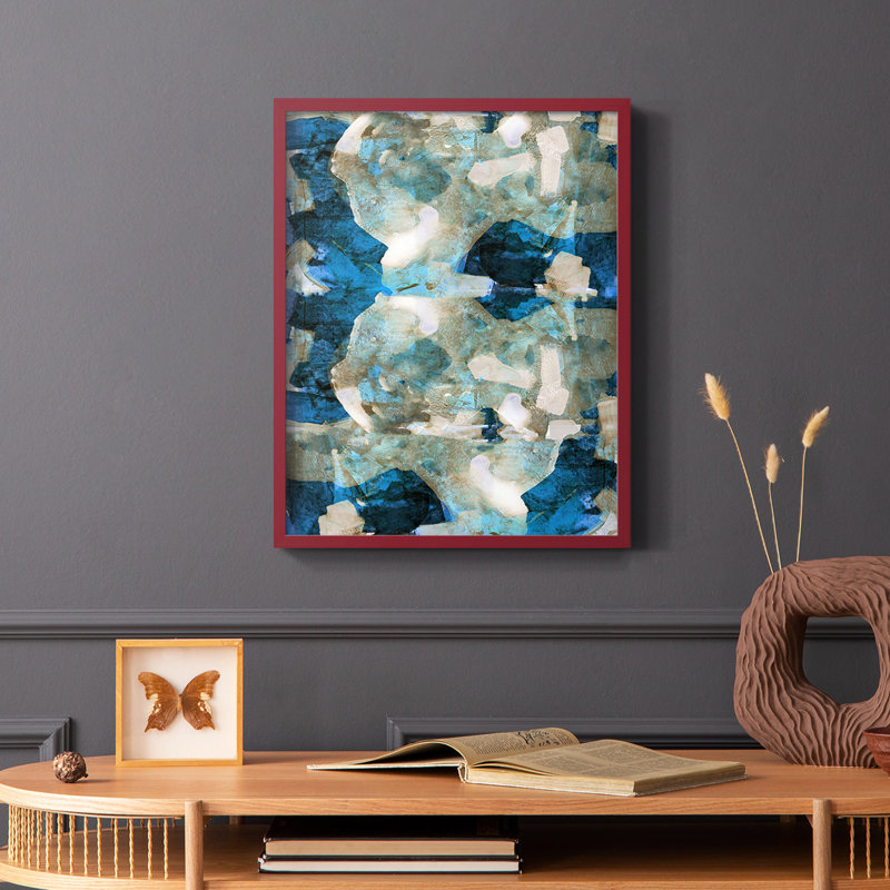 Impression sur cadre Impasto II - bois massif, Rouge, H 10 po x l 8 po