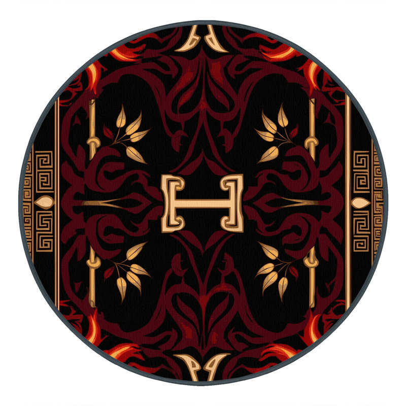 Golden Garland Rug, Round 8'