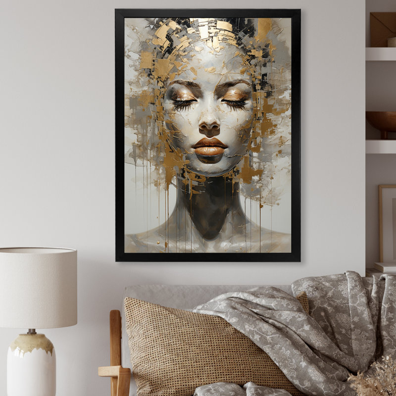 Art méditation femme méditation II, H 32 po x l 24 po, Cadre photo unique, Noir