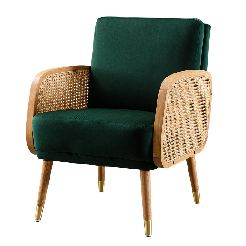 Edgao Velvet Armchair, Green