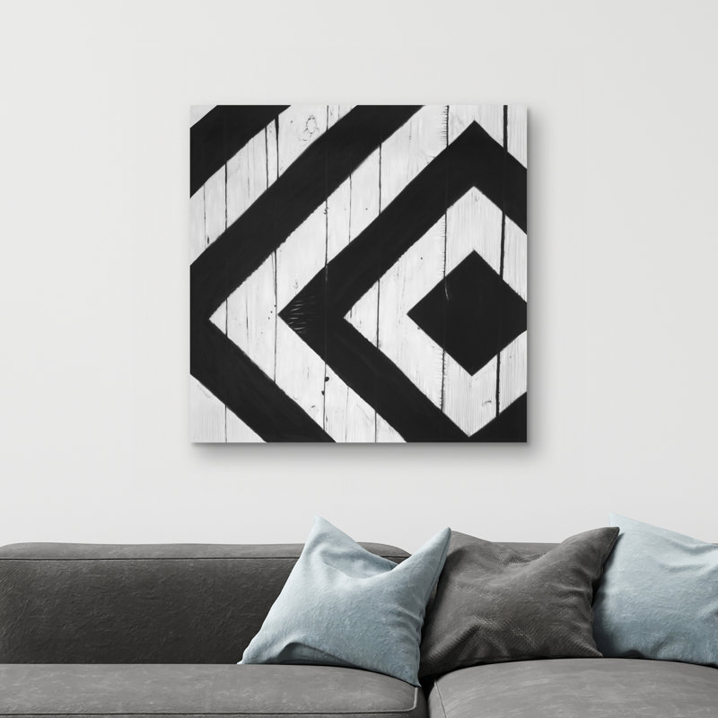 Rhombus on wood - 32"x32" art on canvas