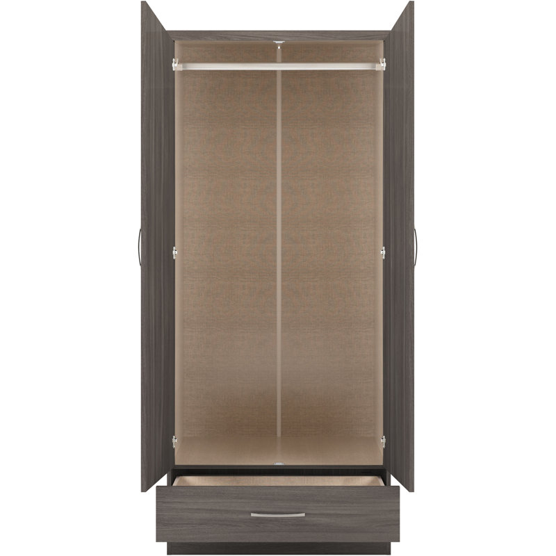 Kosie 1 Drawer Wardrobe, Black Wood Grain