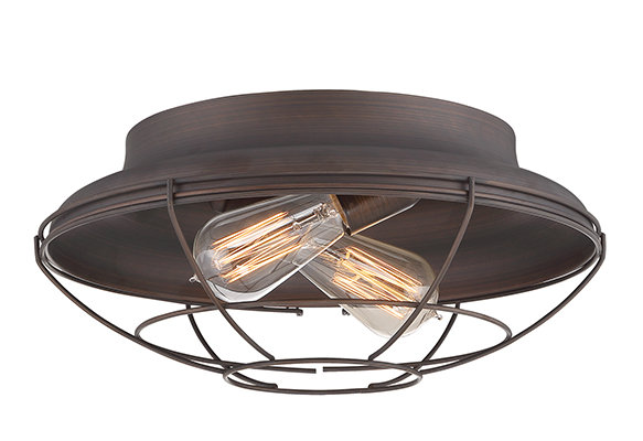 Bruges Flush Mount, Satin Nickel, 6" H x 14" W x 14" D