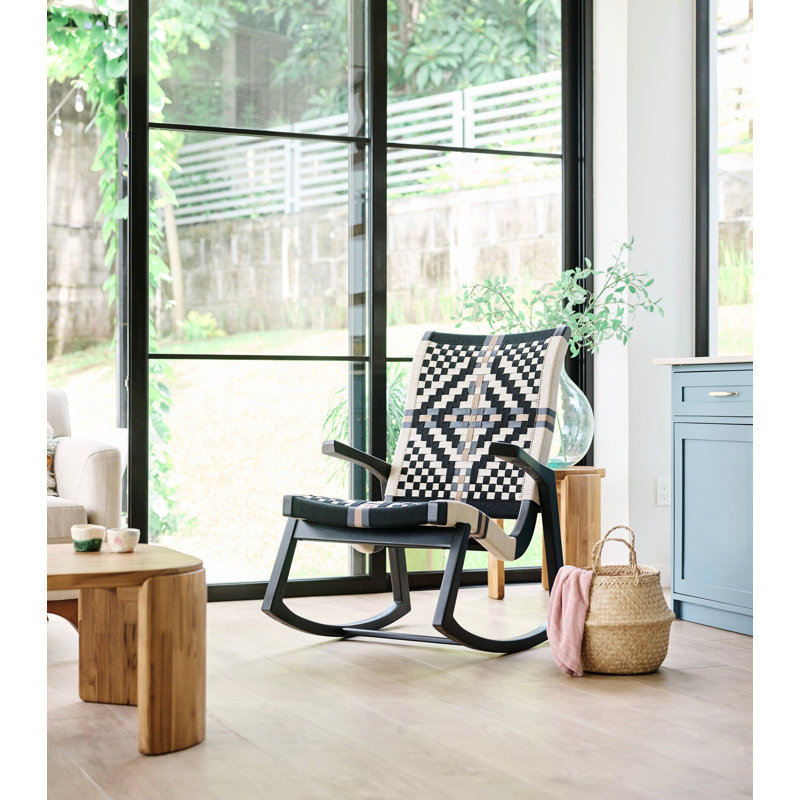 Amador Rocking Chair In San Geronimo Pattern, Colonial Pattern, Charcoal