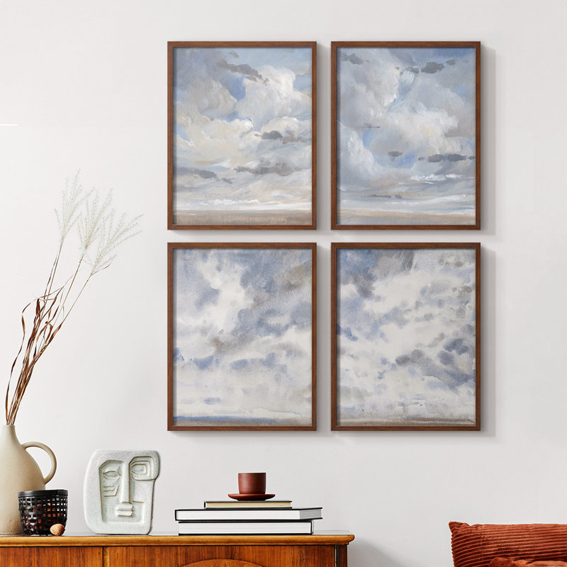 «Inkwell Intersect II», ensemble de 4 reproductions encadrées, Naturel, H 20 po x l 16 po
