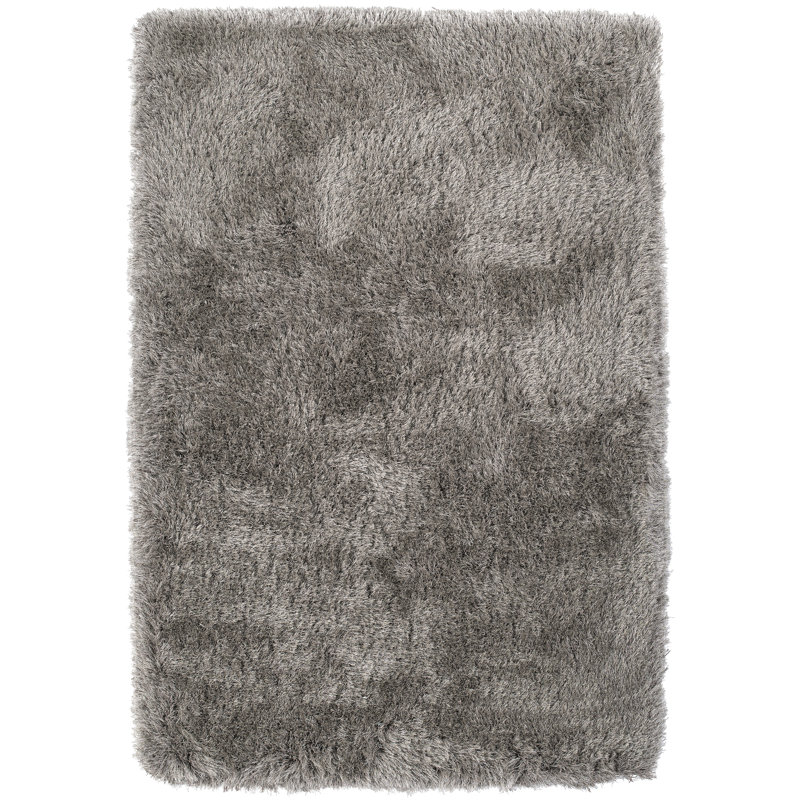 Tapis gris clair fait à la main Petrey, Rectangle 9 pi x 13 pi