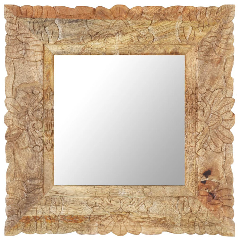 Cunningham Wood Flat Wall Mirror, Brown