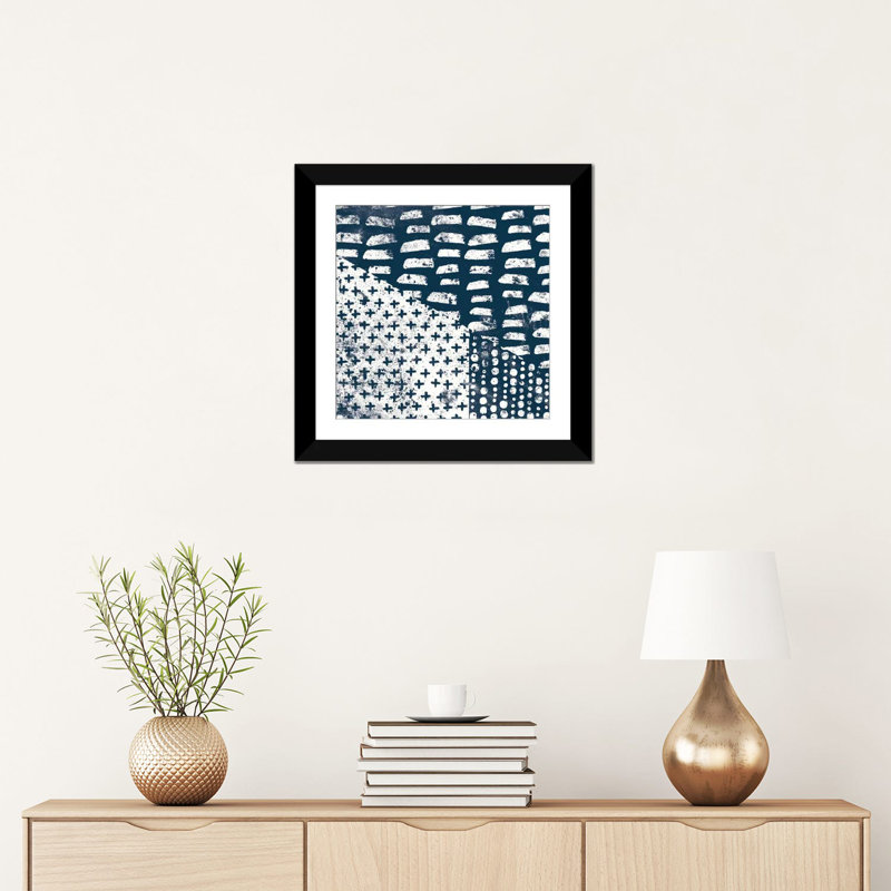 «Mark Fabrication de tuiles II», impression sur toile, H 16 po x l 16 po x P 1 po, Papier d'art encadré noir, Blanc