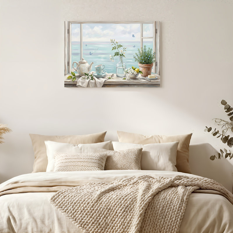 Art mural en toile Gallery Wrap pour le salon, la chambre à coucher, le bureau ou le vestibule - Décoration murale décorative avec vue sur la fenêtre