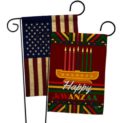 Double Sided 18.5'' H x 13'' W Polyester Kwanzaa Garden Flag