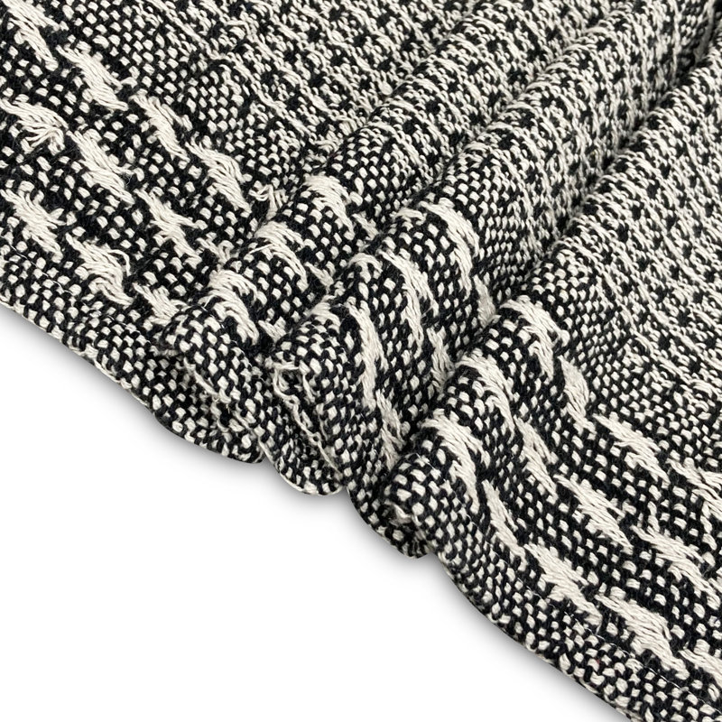 Couverture en coton, Grand, Noir / blanc