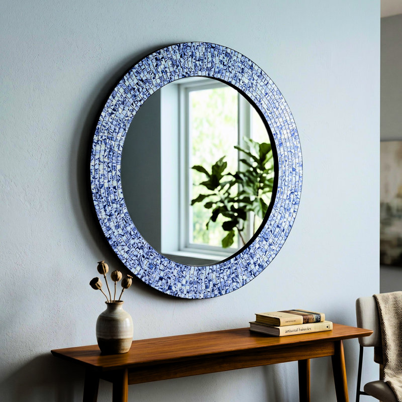 Miroir décoratif moderne et contemporain Gelantipy, Saphir / argent