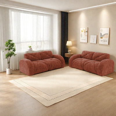 Canapés modernes en velours, sièges spacieux confortables, sans assemblage, style salon